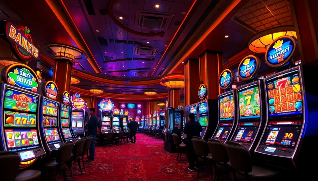 Experience the thrill of slot online hari ini with vibrant casino machines and engaging players.