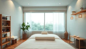 우아한 장식과 차분한 분위기의 치료실에서 편안한 속초마사지를 체험해 보세요.