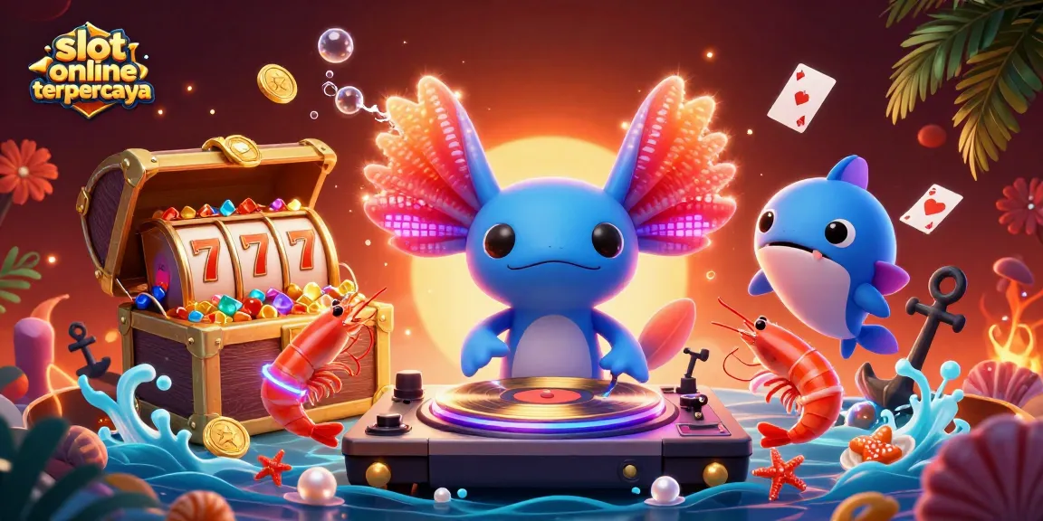 Spin the reels at slot online terpercaya featuring a vibrant 3D DJ scene with underwater treasures.