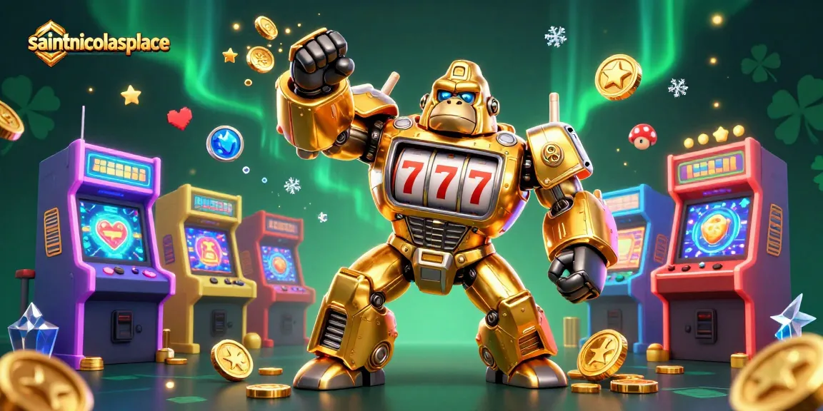 Experience thrilling gaming action at saintnicolasplace with a vibrant casino-themed 3D illustration.